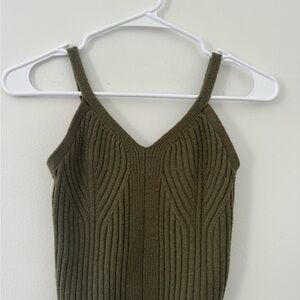 Auden Olive Ribbed Knit Camisole